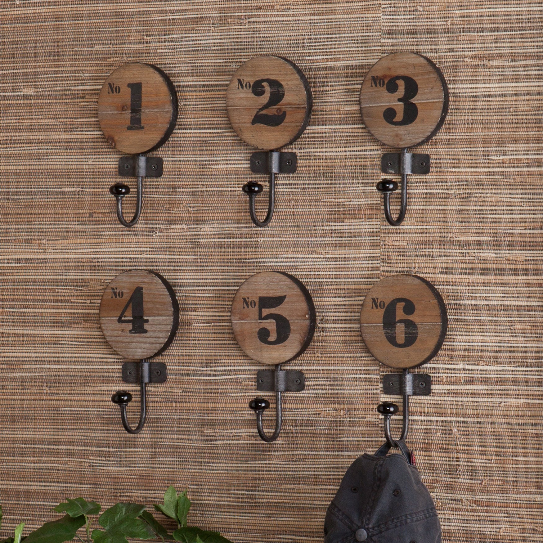 Numbered shop wall hooks