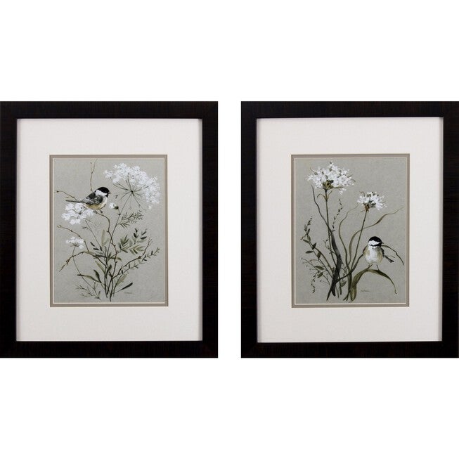 Bouquet Of Grace Bird Framed Wall Décor, Set Of 2, GREEN, hi-res image number 0