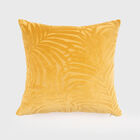 Palm Leave Velvet Accent Pillow, YELLOW, hi-res image number 0