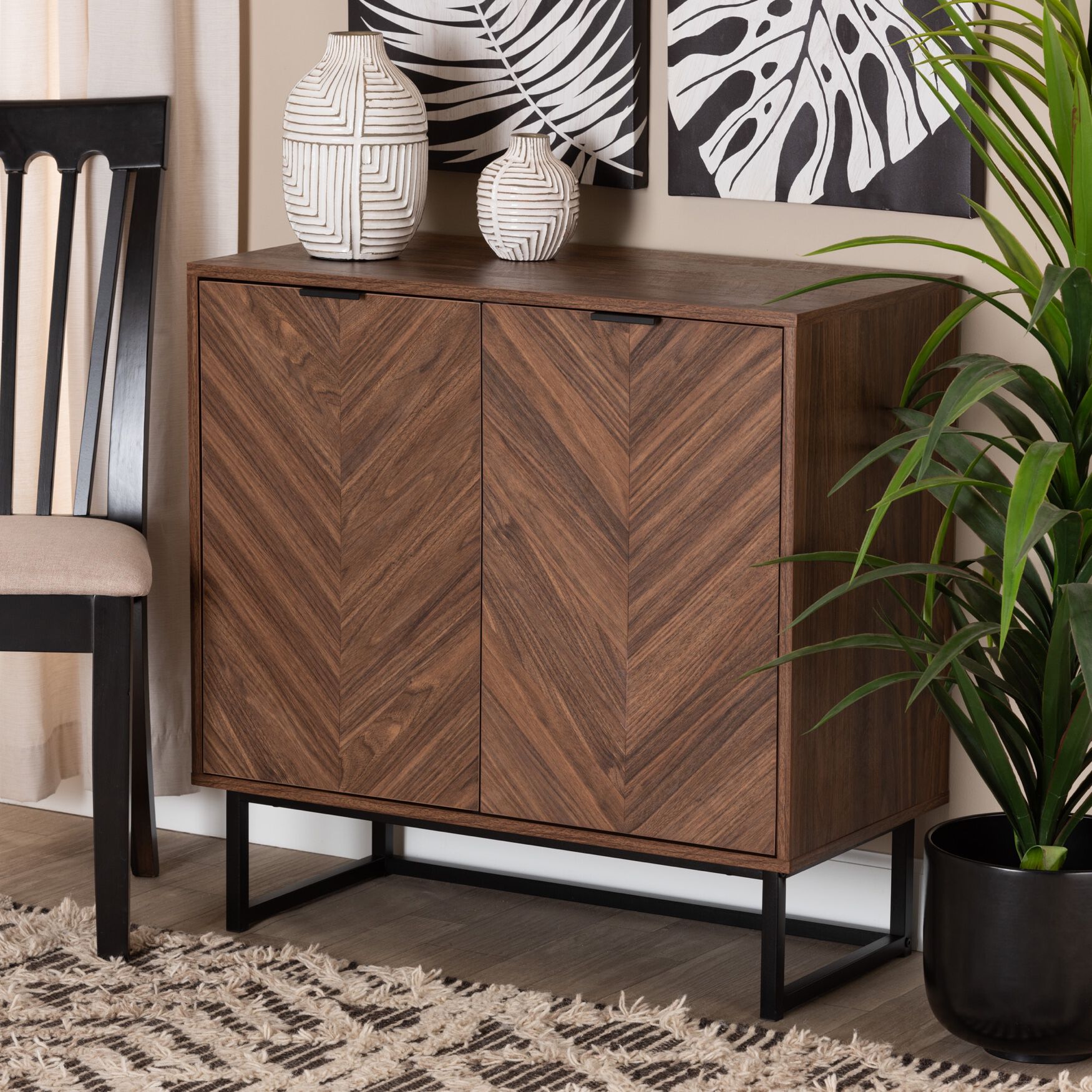 Sadia Modern Walnut Brown Finished Wood Storage Cabinet, , alternate image number 7