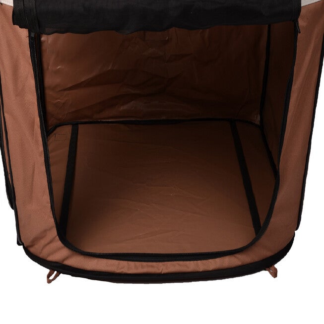 Large Portable/Foldable Kennel, 31.8 inches x 22.5 inches x 24.5 inches/25.6 inches x 20.86 inches x 2.35 inches, Brown, , alternate image number null