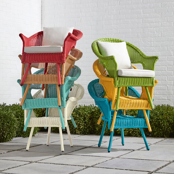 Roma All Weather Wicker Stacking Chair, Wicker Stacking Chairs