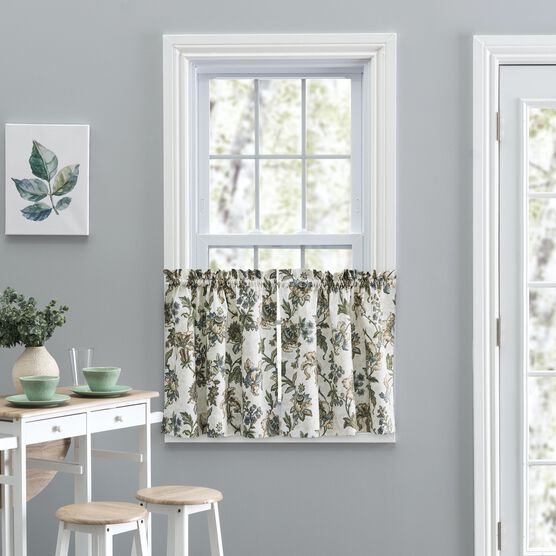 Madison Floral- Multi Colored Jacobean Floral- Tailored Tier, BLUE, hi-res image number null