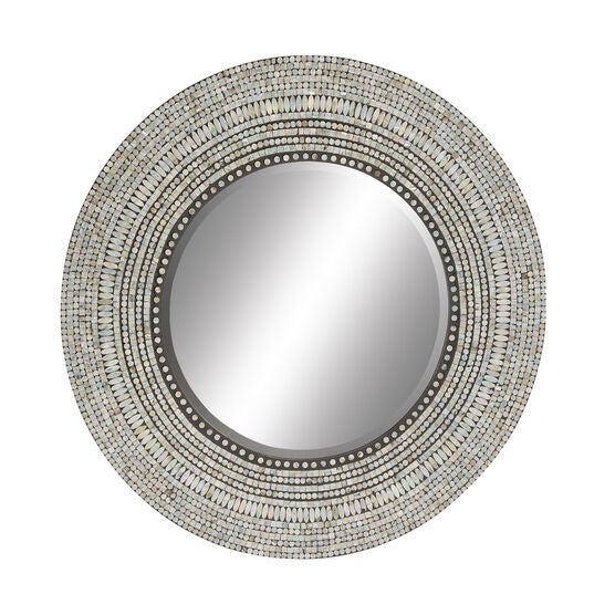 Grey Coastal Wood Wall Mirror, GREY, hi-res image number null