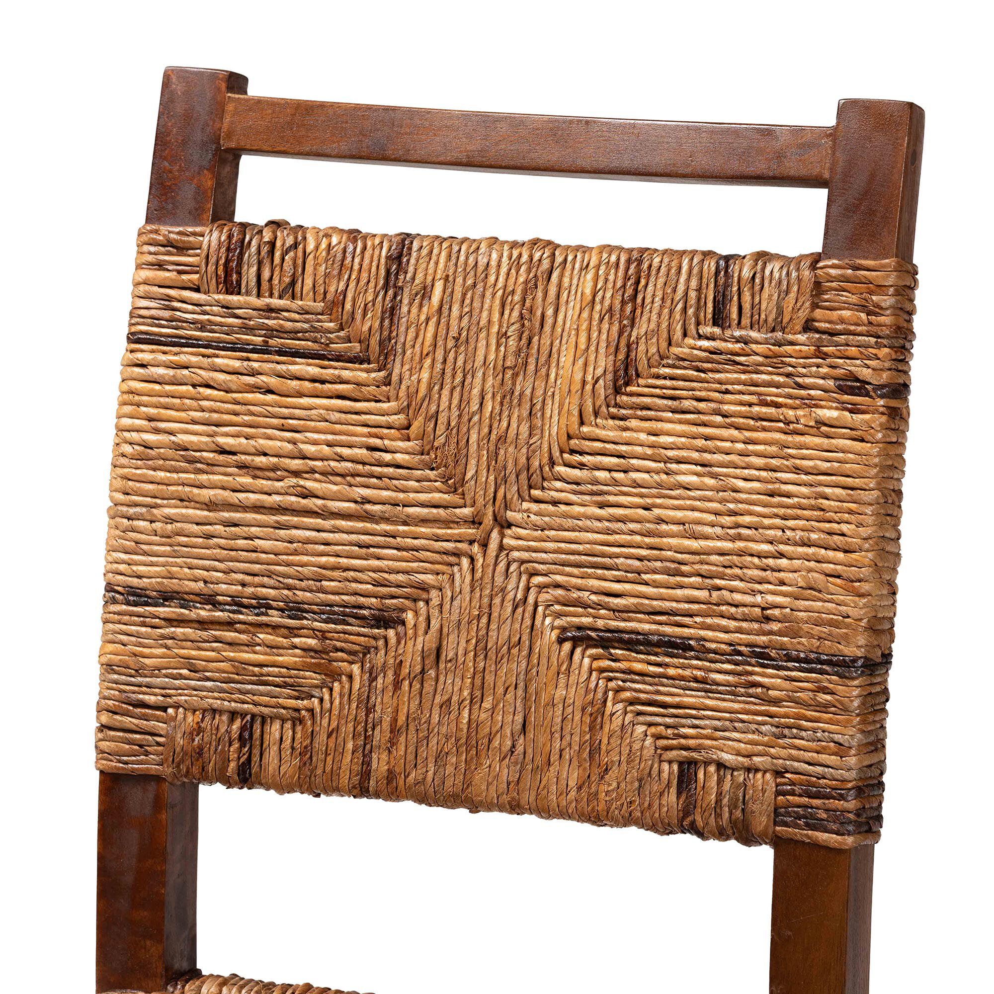 Cordoba Bohemian Natural Seagrass and Mahogany Wood 2-Piece Dining Chair, NATURAL, alternate image number 4