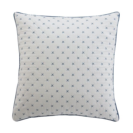 Brooklyn X-Stitch Euro Sham , WHITE Brooklyn X-Stitch Euro Sham , WHITE