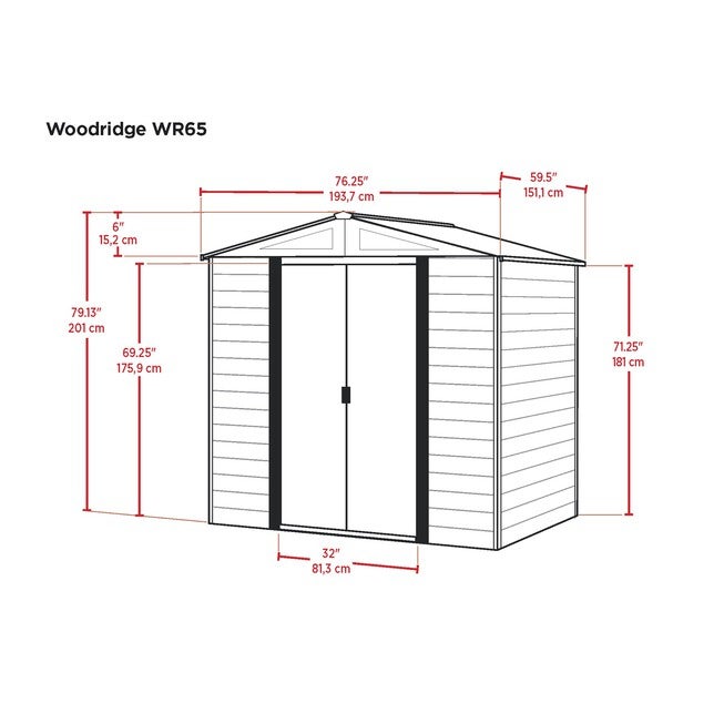 Woodridge Steel Storage Shed 6 x 5 ft. Coffee/Woodgrain, , alternate image number null