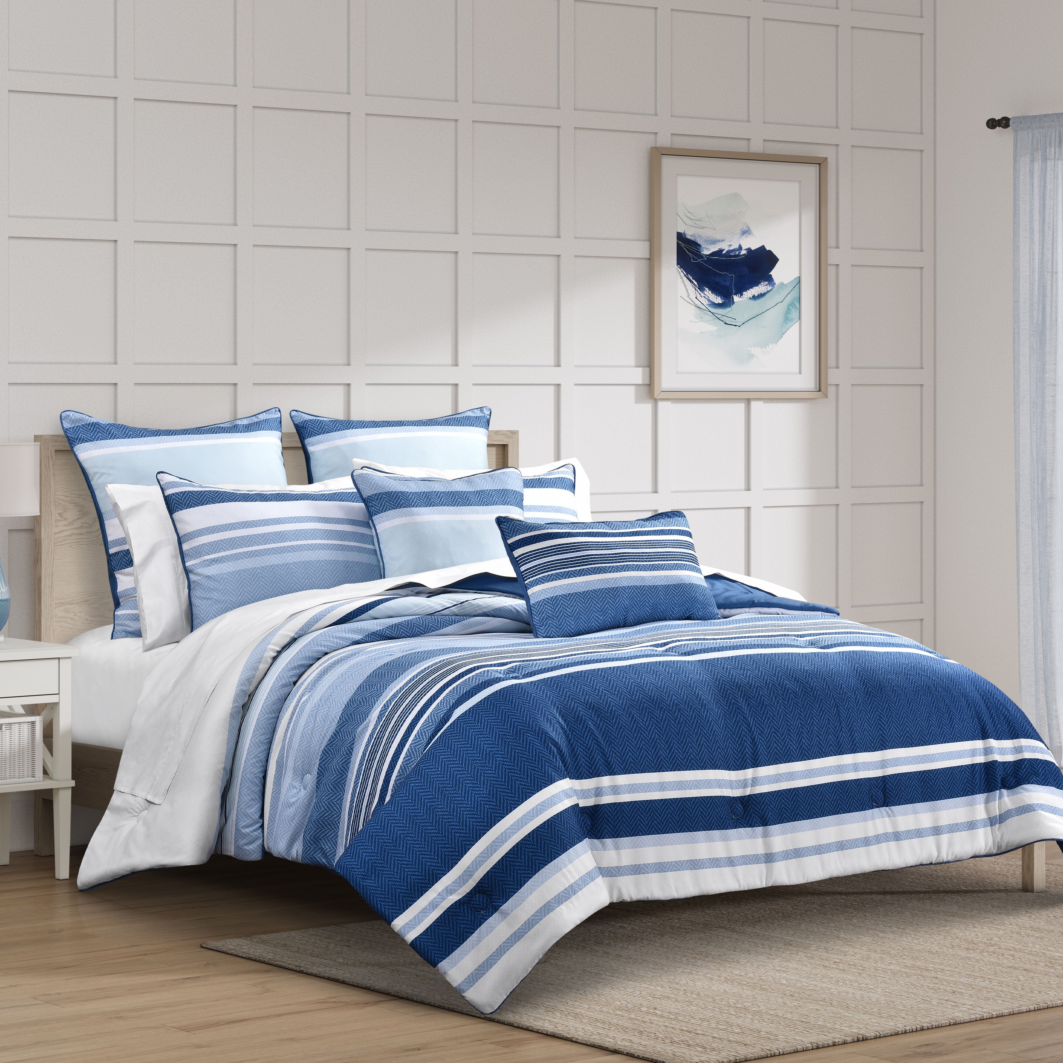 CARSON COMFORTER SET, BLUE, hi-res image number 0