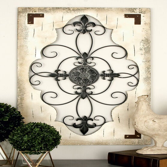 Cream Rustic Ornamental Wood Wall Décor, , alternate image number null