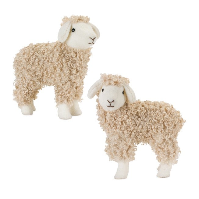 Sheep (Set of 2) 9.5 inchesL x 10.5 inchesH, 9 inchesL x 10.75 inchesH Foam/Fabric, BEIGE, hi-res image number null