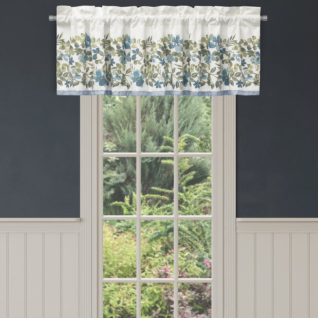 Evergreen Blue Window Straight Valance, BLUE, hi-res image number null