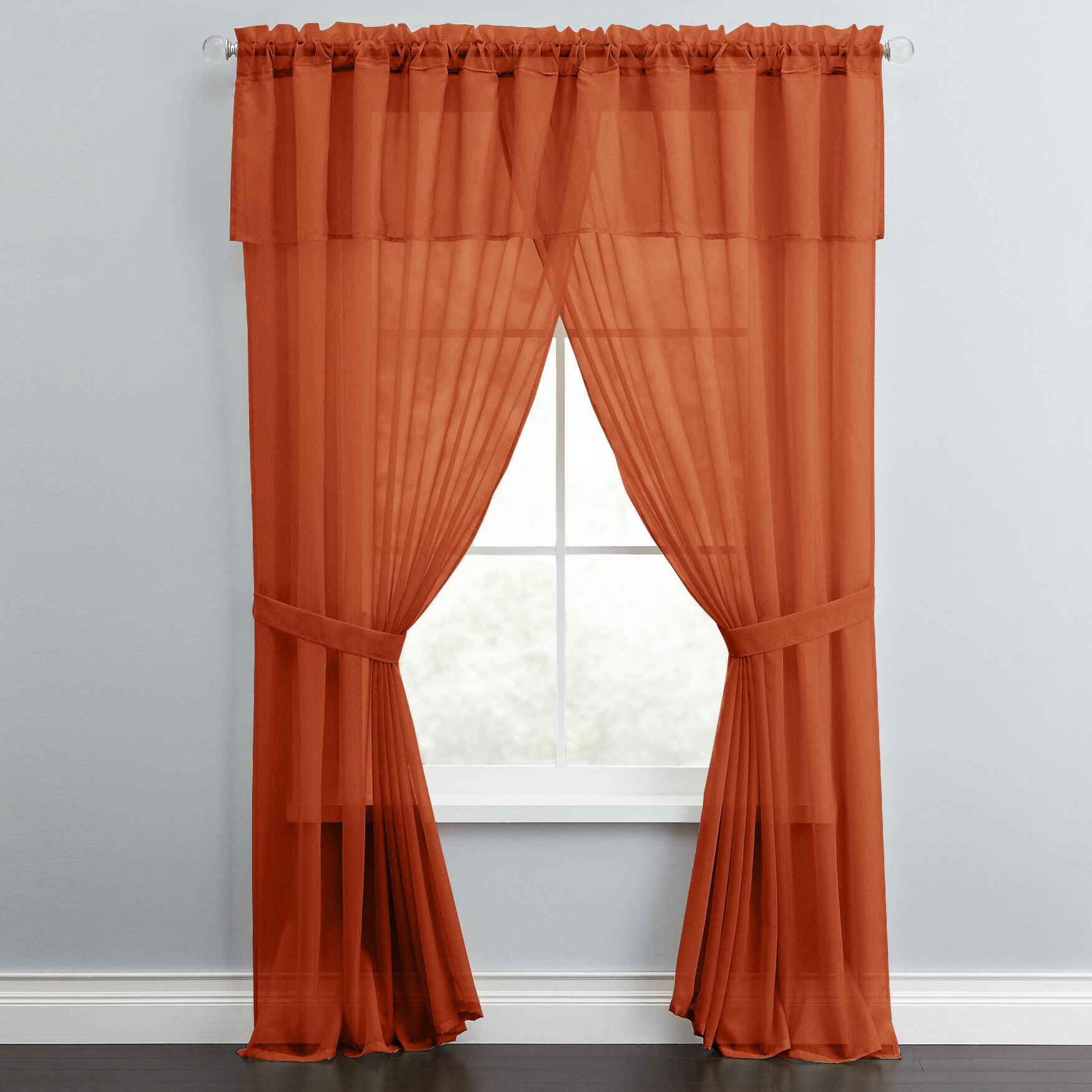 Affordable BH Studio Sheer Voile 5Pc. OneRod Curtain Set, Autumn