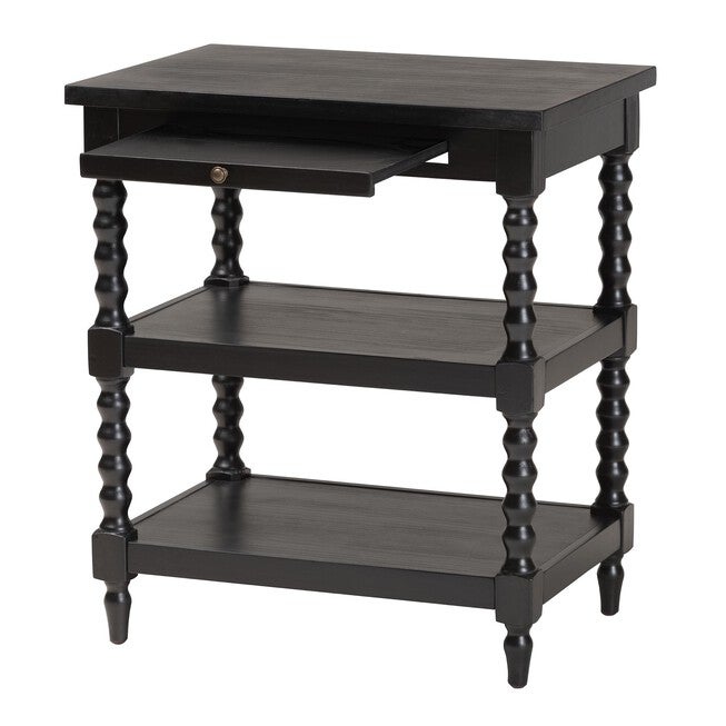 Imogene Retro-Modern Black Wood End Table, , on-hover image number null