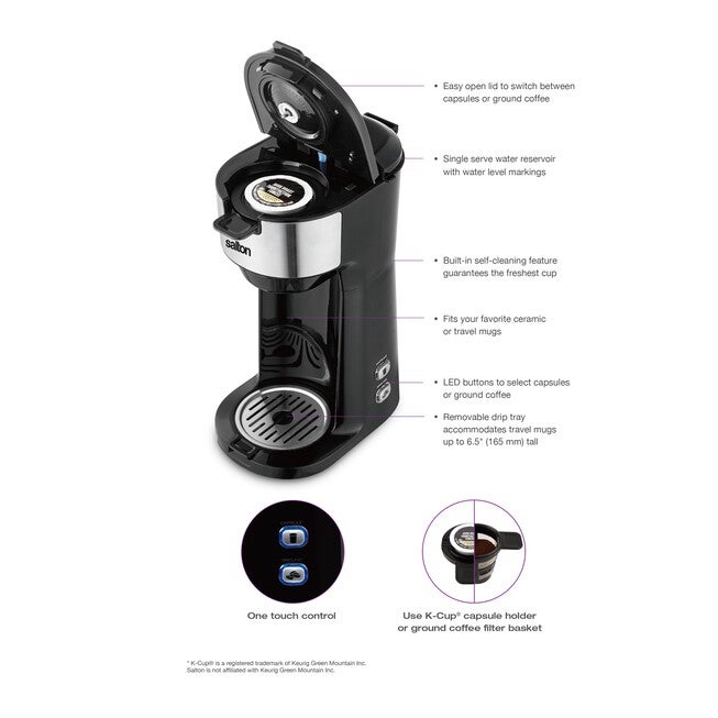 Salton® 2-in-1 Single Serve Coffee Maker, , alternate image number null