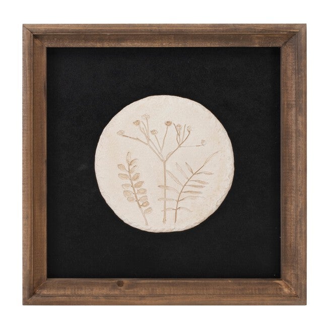 Wood Framed Floral Plaque (Set of 2), BLACK/WHITE, alternate image number null