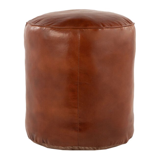 Cobbler Industrial Pouf, BROWN, hi-res image number 0
