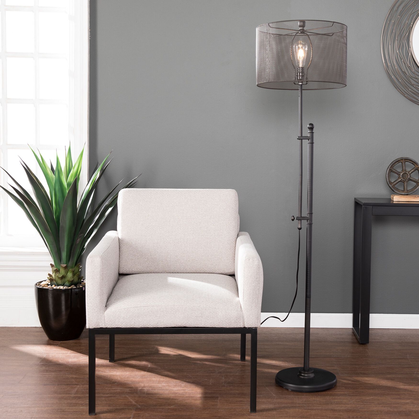 Gunmetal grey floor lamp best sale