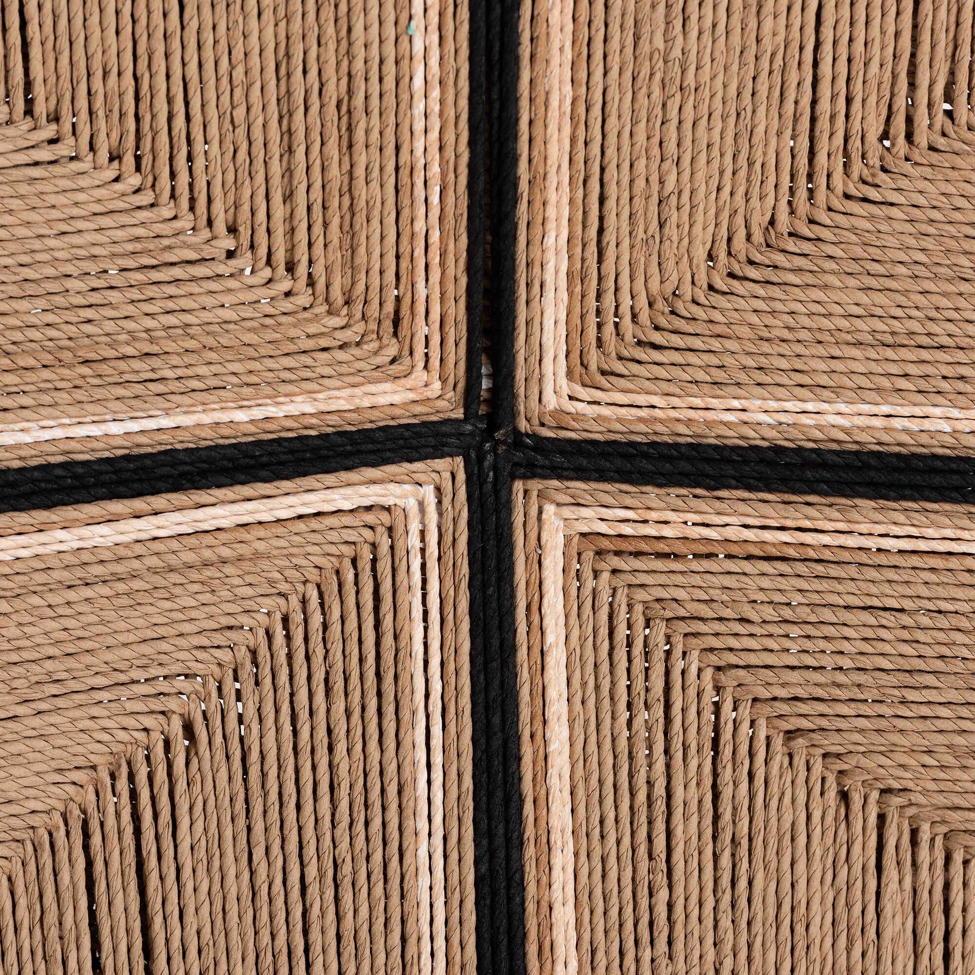 Prita Bohemian Paper Loom and Natural Mahogany Wood 2-Piece Bar Stool Set, BROWN, alternate image number 6