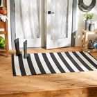 Gray/White Stripe Outdoor Rug 4X6 Ft Floor Coverings, , alternate image number null