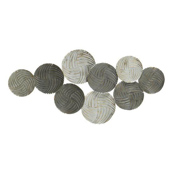 Modern Monochromatic Metal Plates Centerpiece Wall Decor, GREY, hi-res image number null