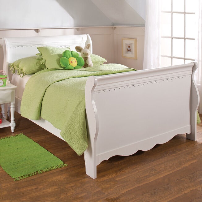 Full Bed Set with Side Rails, 85½"Lx57¼Wx44 inchesH, WHITE, hi-res image number null
