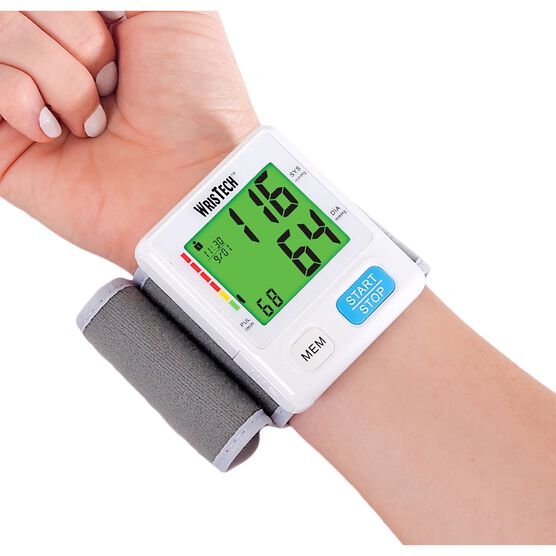 Color Coded Slim Wrist Blood Pressure Monitor, WHITE, hi-res image number null