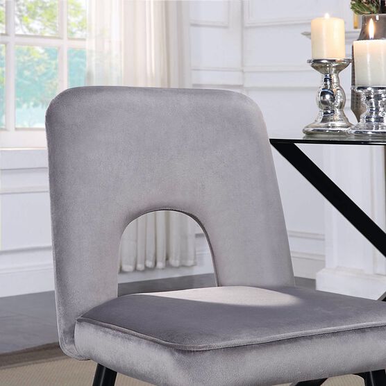 Nancy Grey Velvet Accent Dining Chair, Set of 2, , on-hover image number null