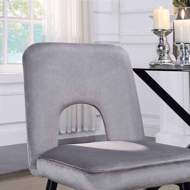 Nancy Grey Velvet Accent Dining Chair, Set of 2, , on-hover image number 1