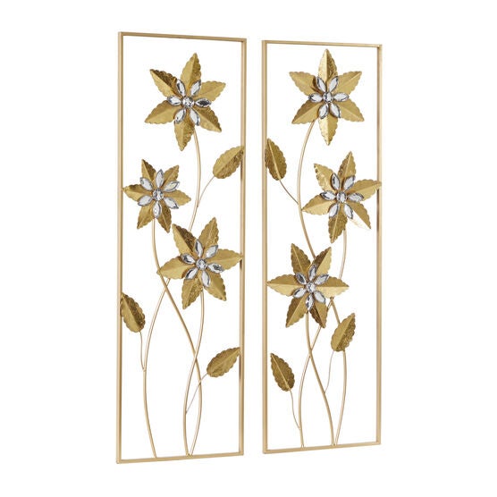 Set Of 2 Gold Metal Contemporary Wall Decor, , alternate image number null