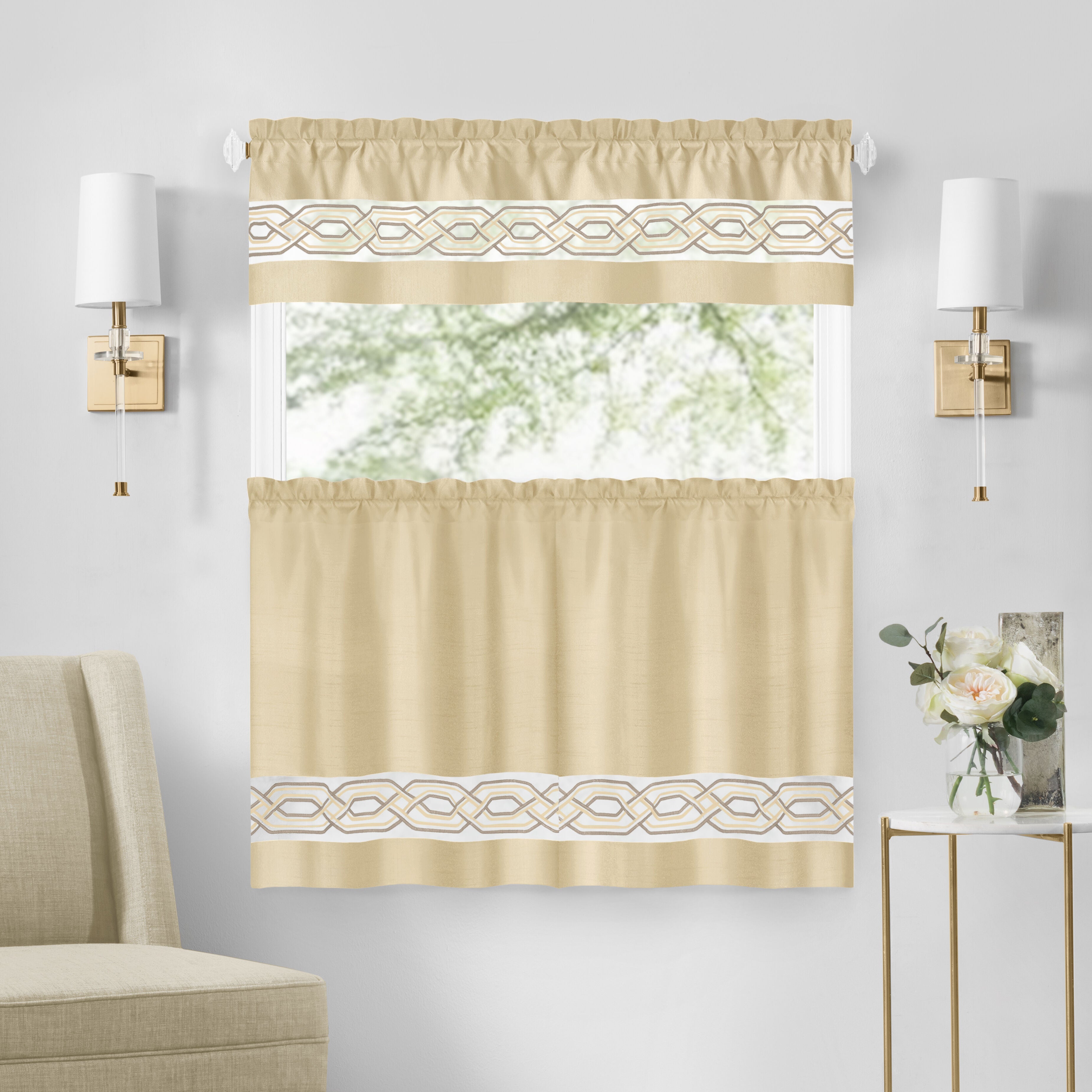 Paige Tier and Valance Window Curtain Set