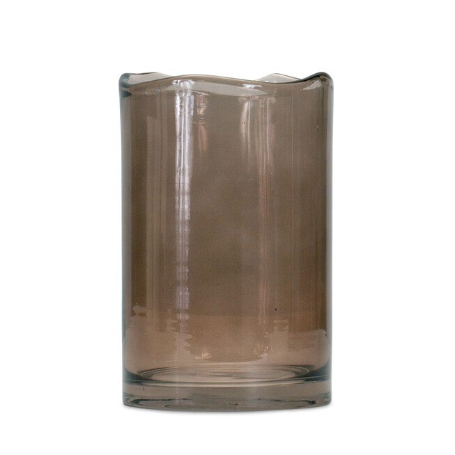 Vase 5 inchesD x 8 inchesH Glass, GREY, hi-res image number 0