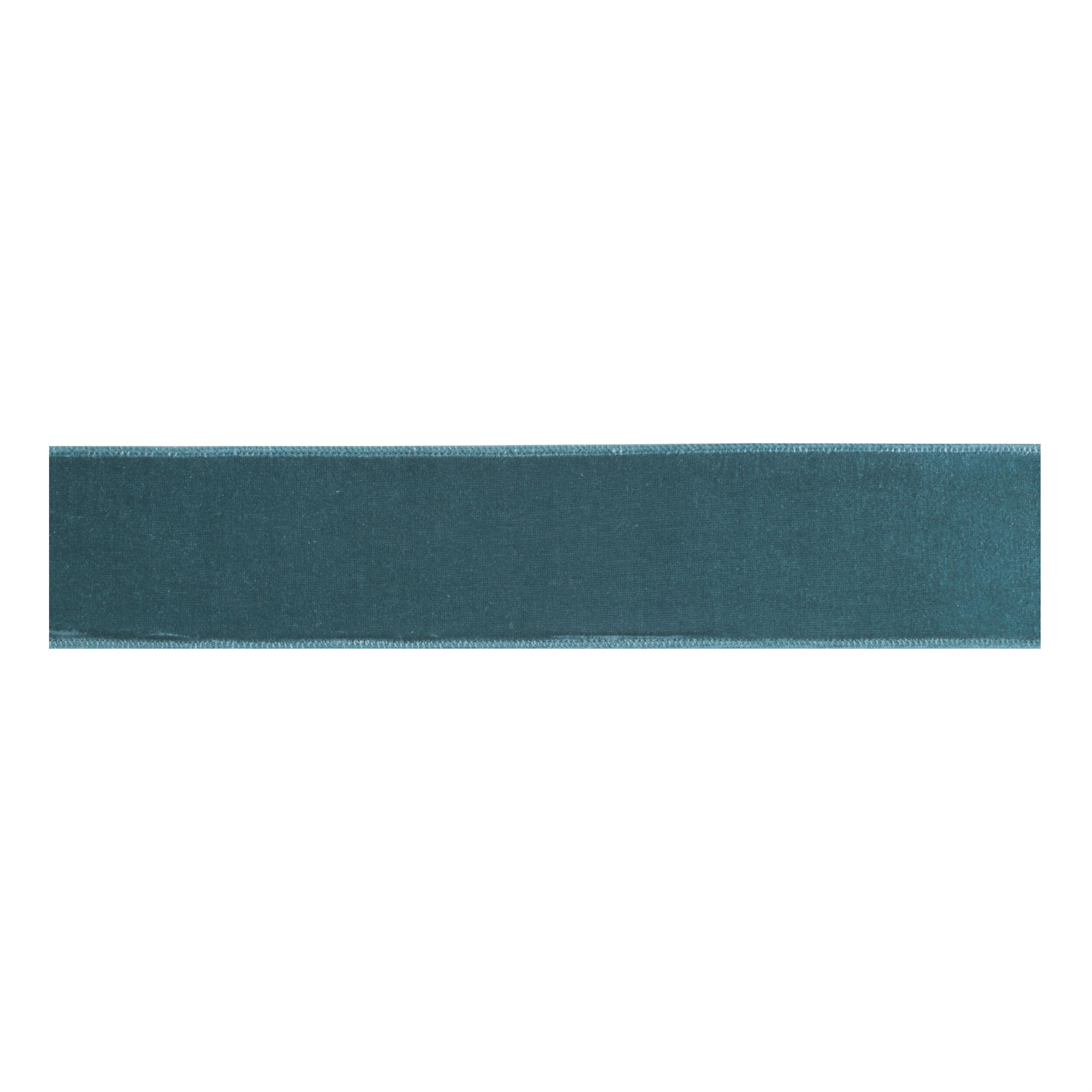 Solid Velvet Wired Polyester Ribbon 2.5 inches x 10 Yds., BLUE, hi-res image number 0