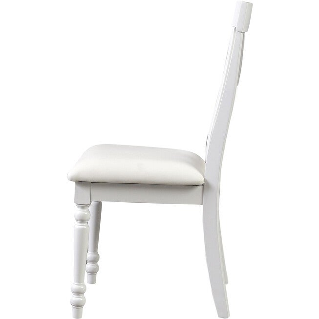 Philippe 5 Piece Dining Set, White, Round, WHITE, alternate image number 5