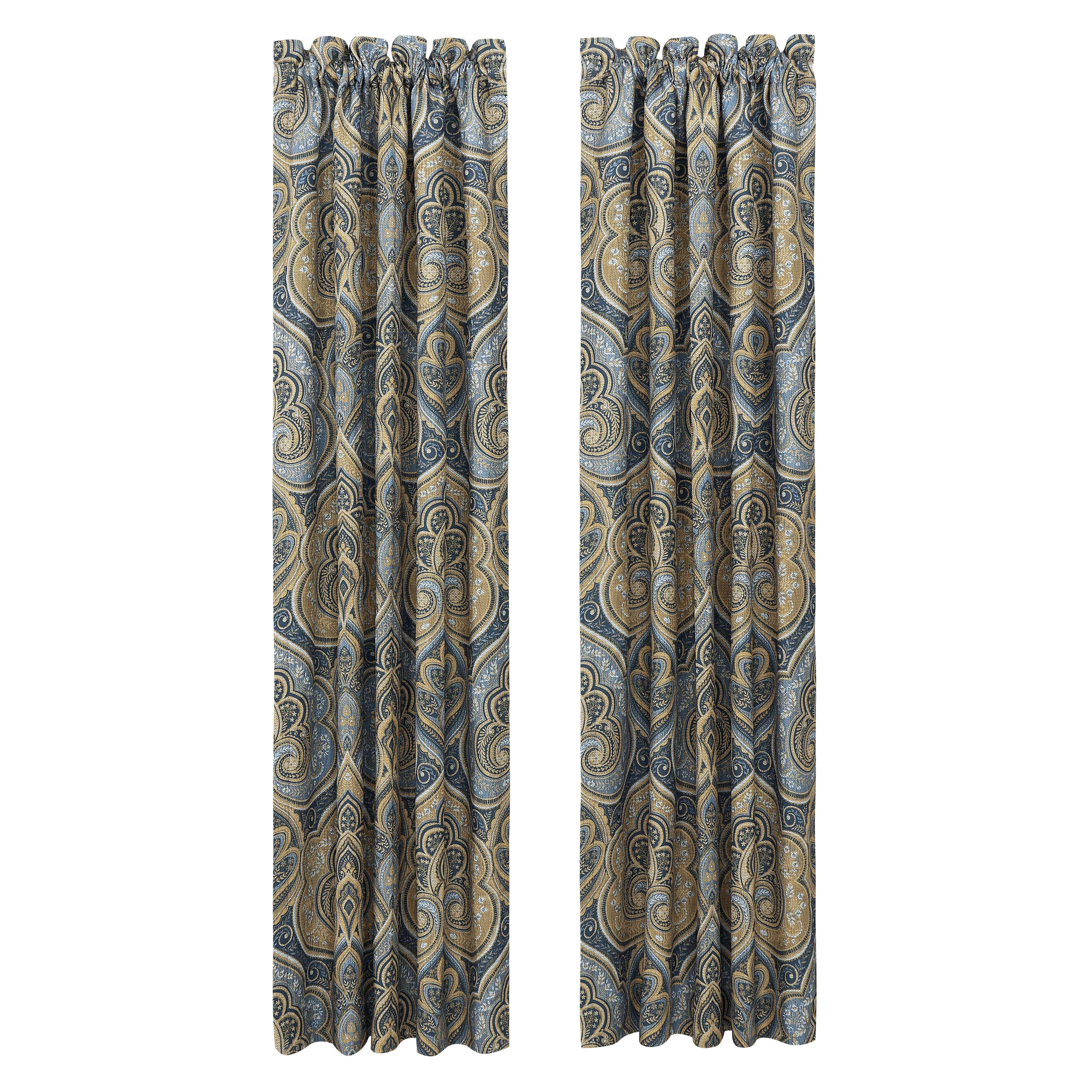 Messina Navy 84 Inch Window Panel Pair, NAVY, alternate image number null