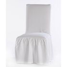 Ruffled Dining Chair Slipcover, WHITE, hi-res image number null