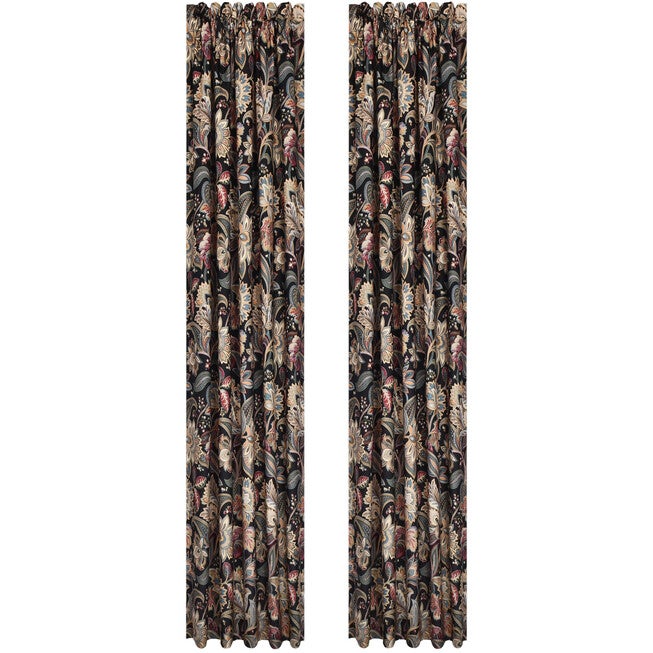 Calabria 84 Inch Window Panel Pair, BLACK, alternate image number null