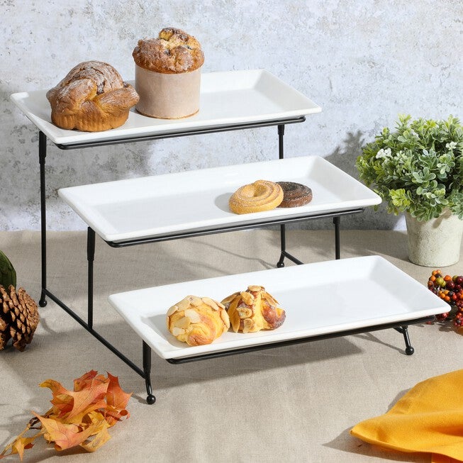 3-Tier Serving Set with Stand, WHITE, hi-res image number null