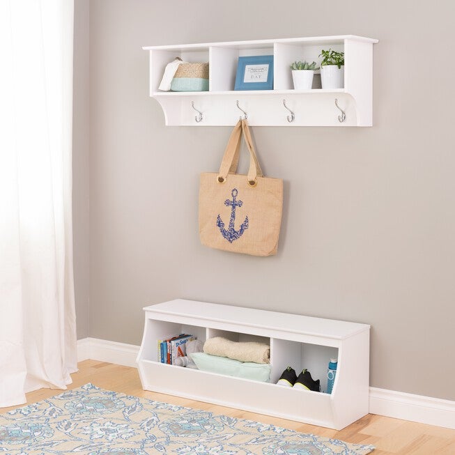 Monterey Stackable 3-Bin Storage Cubbie, White, , alternate image number null