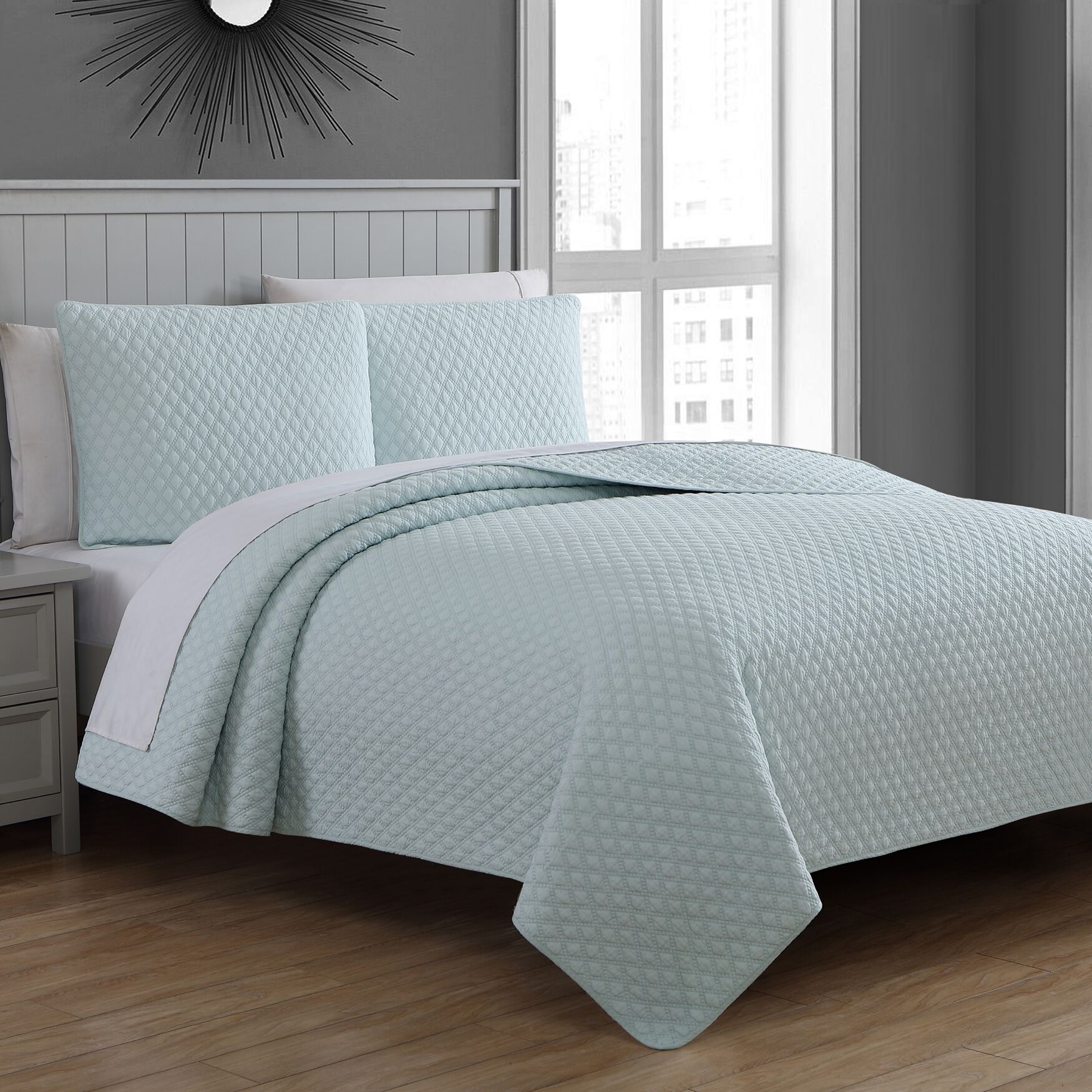 Estate Collection Fenwick Quilt Set, PALE AQUA, hi-res image number 0