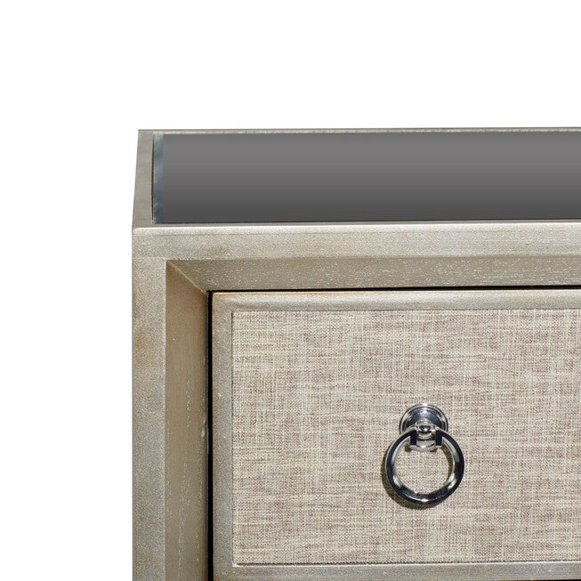 Beige Linen and Wood Glam Chest, 32x32x16, , alternate image number 6