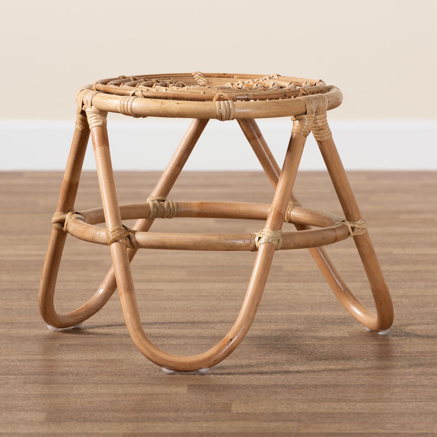 Jacinda Modern Bohemian Natural Brown Rattan End Table, , alternate image number 6
