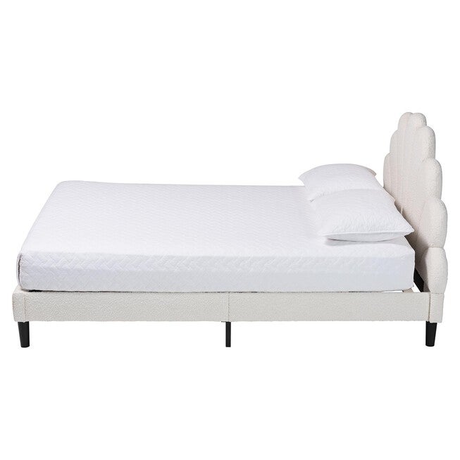 Albion Boucle Upholstered Platform Bed, CREAM, alternate image number null