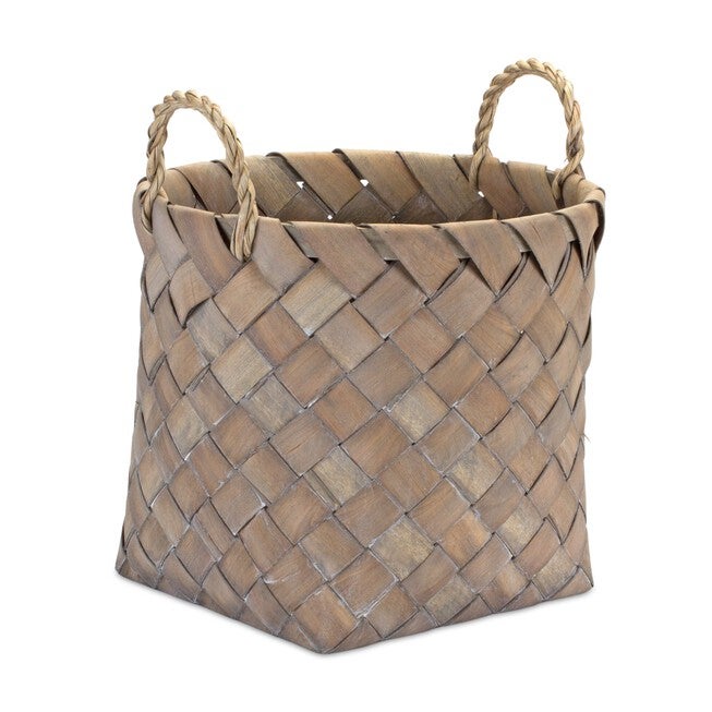 Basket (Set of 3) 9.5 inchesD x 8.5 inchesH, 12 inchesD x 10.75 inchesH, 13.5 inchesD x 11.5 inchesH Wicker, BROWN/TAN, alternate image number null