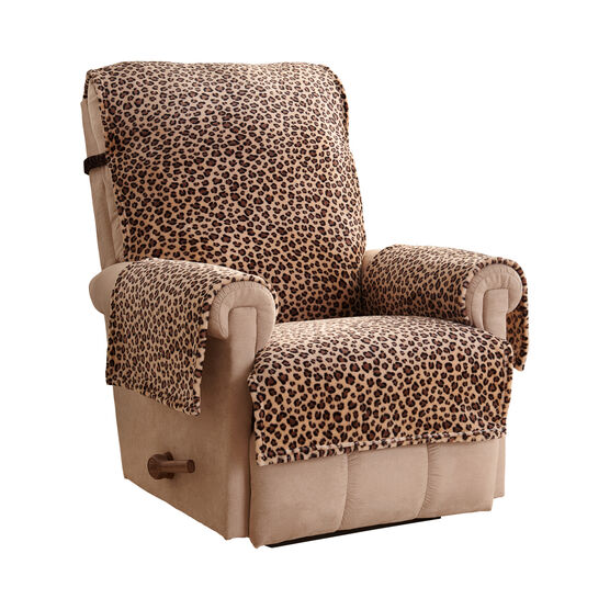 Leopard Plush Recliner Furniture Cover, , on-hover image number null