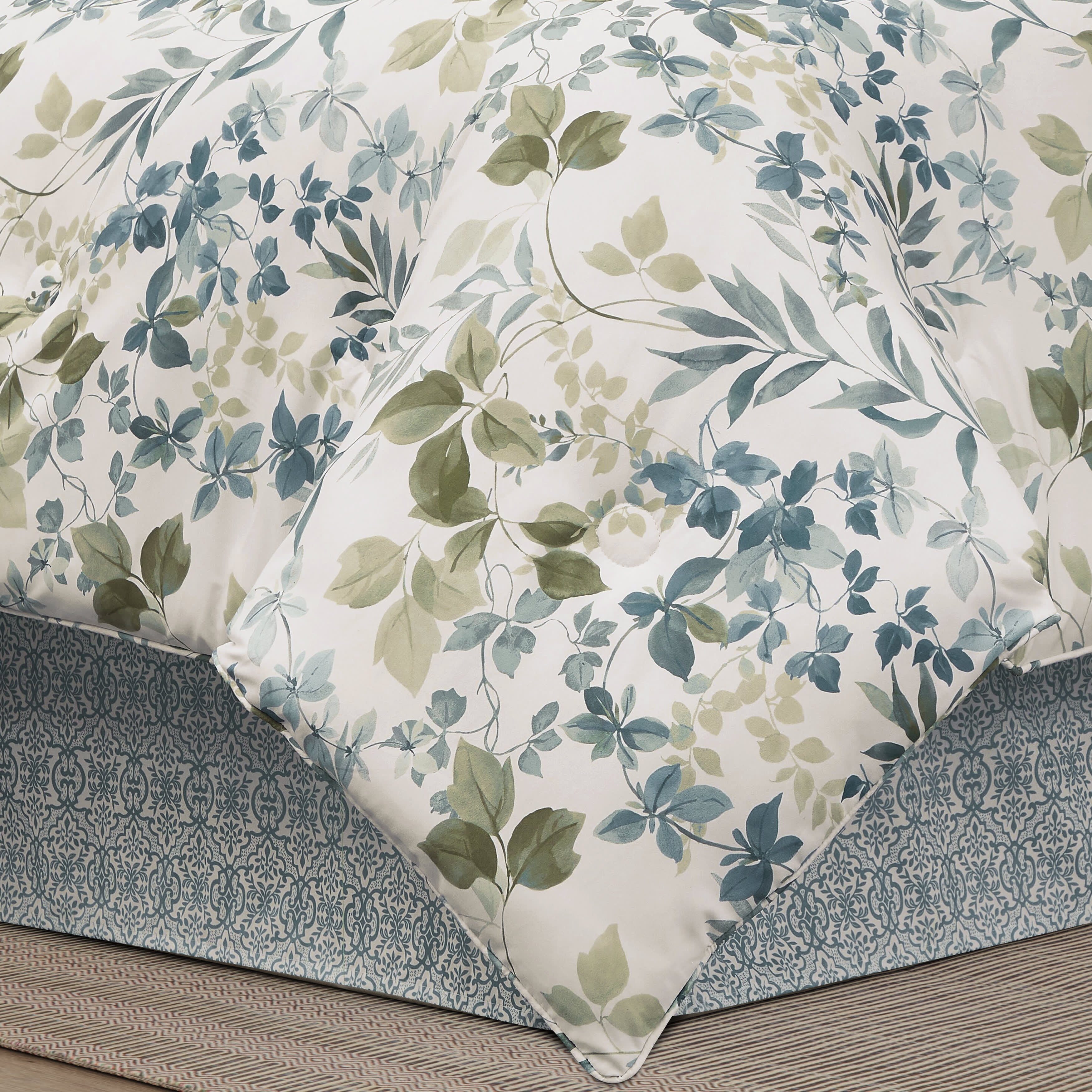 Evergreen Blue 4 Piece Comforter Set, BLUE, alternate image number null