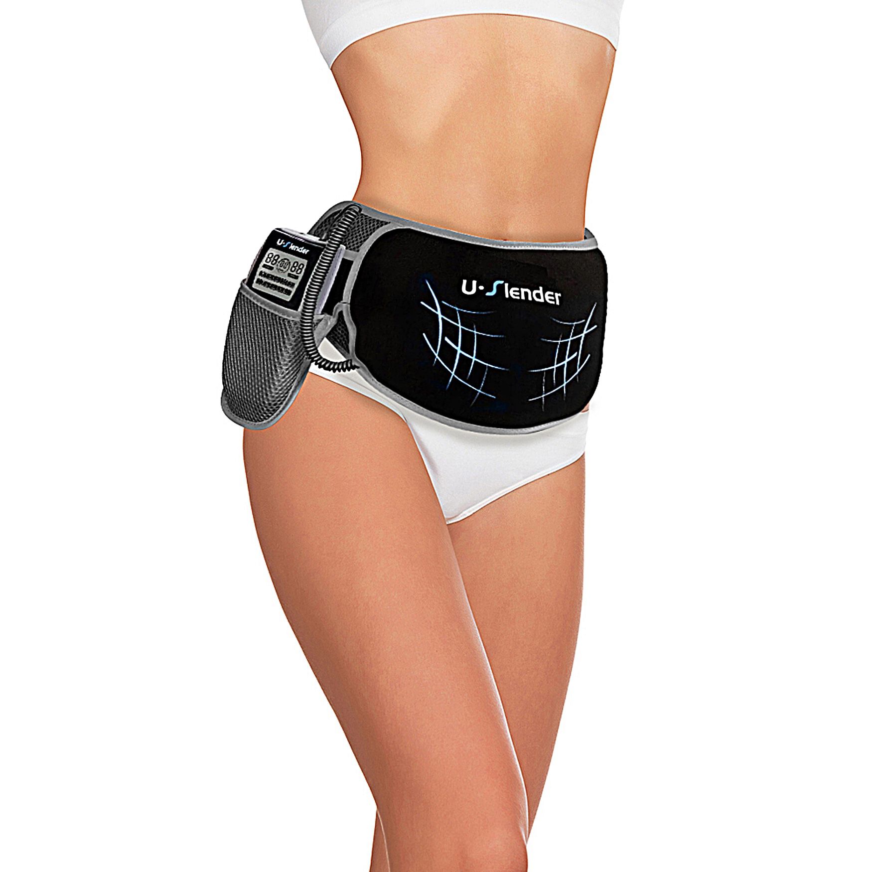 U-Slender Abdominal Toning Belt Wellness, BLACK, hi-res image number 0