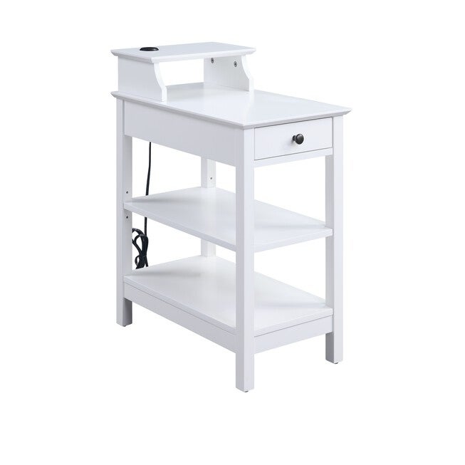 Accent Table (Usb Charging Dock), WHITE, hi-res image number null