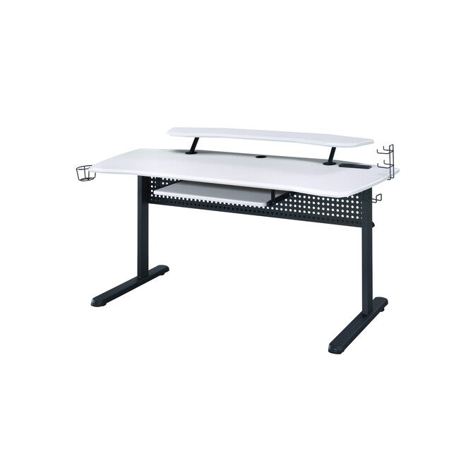 Gaming Table W/Usb Port, BLACK WHITE, hi-res image number null