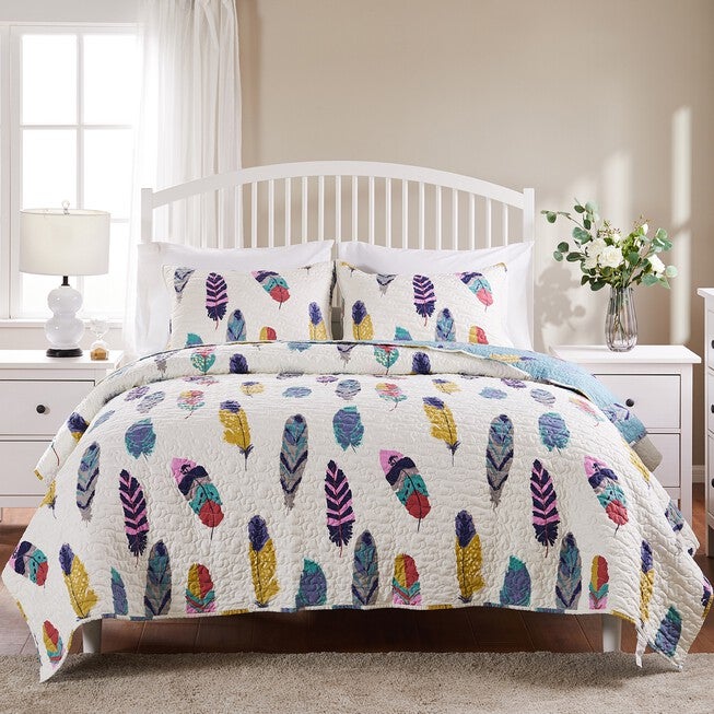 Dream Catcher Quilt Set , TEAL, hi-res image number 0