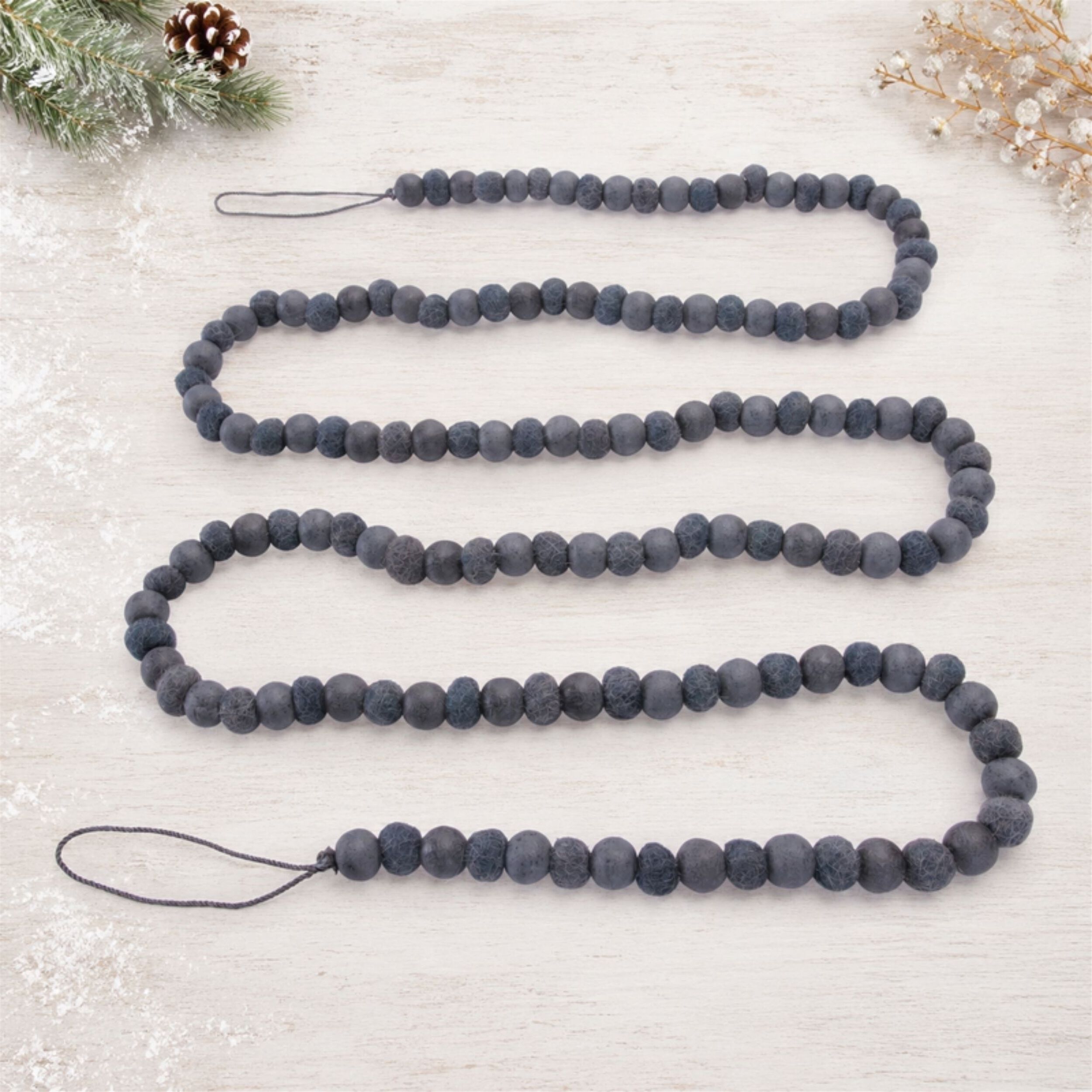 Wood Bead Garland (Set of 2), BLUE, alternate image number 1